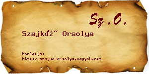 Szajkó Orsolya névjegykártya