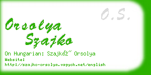 orsolya szajko business card
